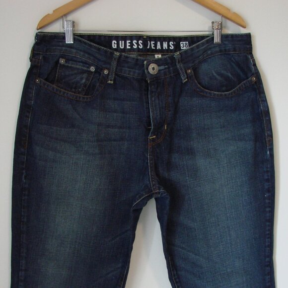 Guess Jeans Brit Rocker Slim Straight Dark Wash Mens Size 38 x 32 - Picture 4 of 16